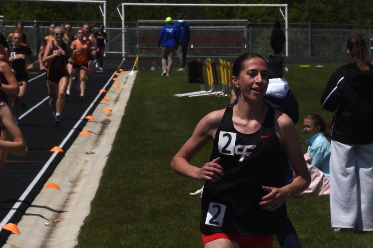 Blake Johnson during her 1600-meter win at the HVL conference meet on May 9.